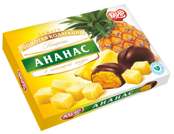 №2 КФ МИР Ананас в шоколадной глазури 160г в Конакове