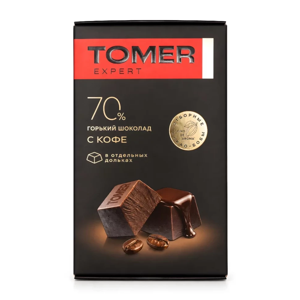  Фабрика Томер  Горький (70%) шоколад с КОФЕ, 90г  в Конакове