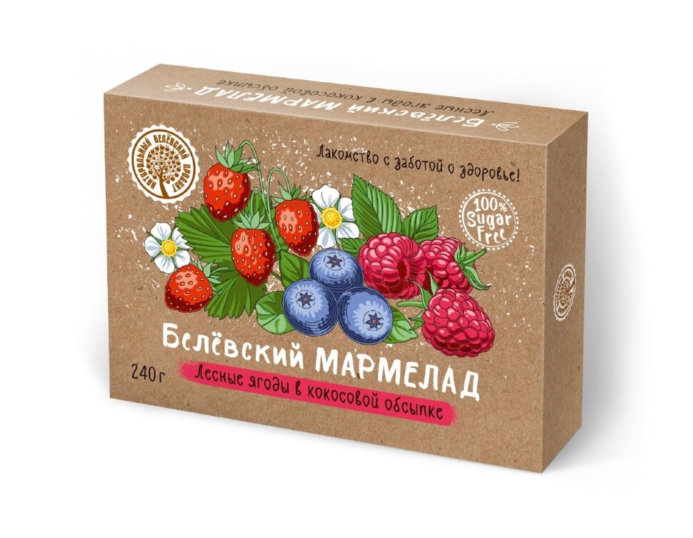  Мармелад белевский на фруктозе 240г "ЛЕСНЫЕ ЯГОДЫ"  в Конакове